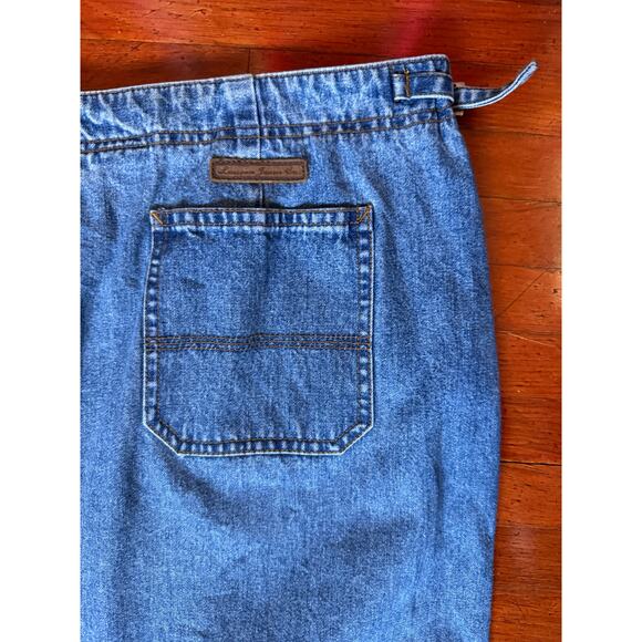 Vintage 90’s Designer Ralph Lauren Denim Midi Skirt Slit Hip Buckle 16 Large XL - Picture 7 of 9